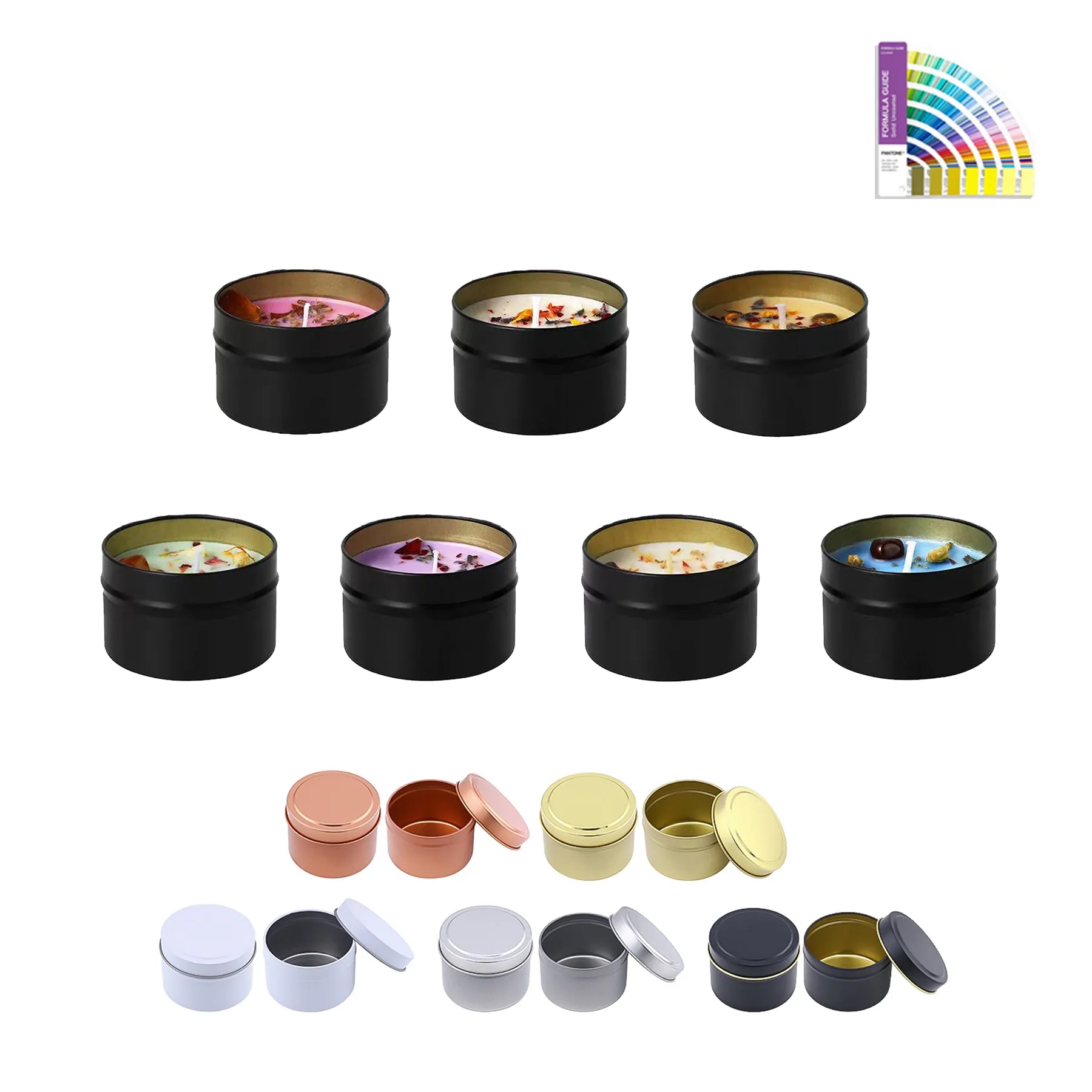Scented Soy Wax Candle In Tin With Custom Lid Print - Image 3