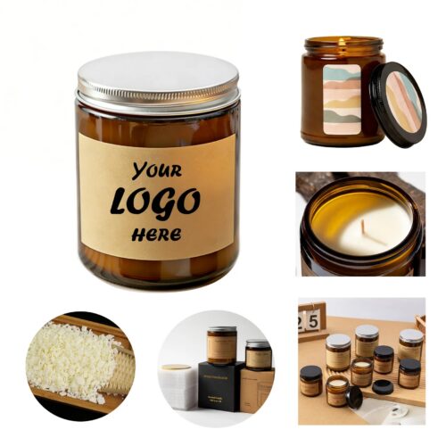 200g Zen Amber Jar Candle With Full Color Label And Lid