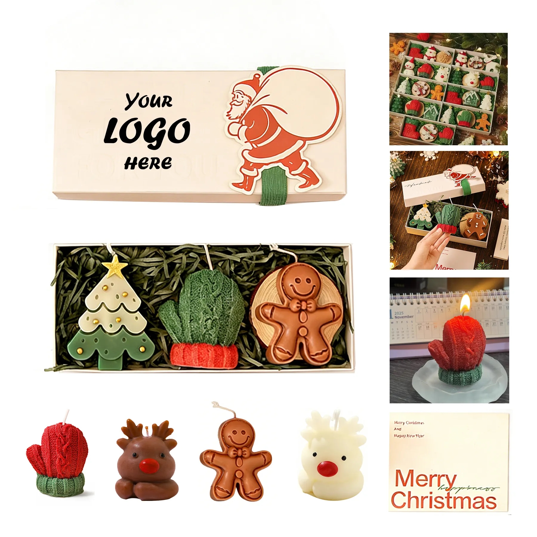 Christmas Theme Scented Candle Set In Festive Designs