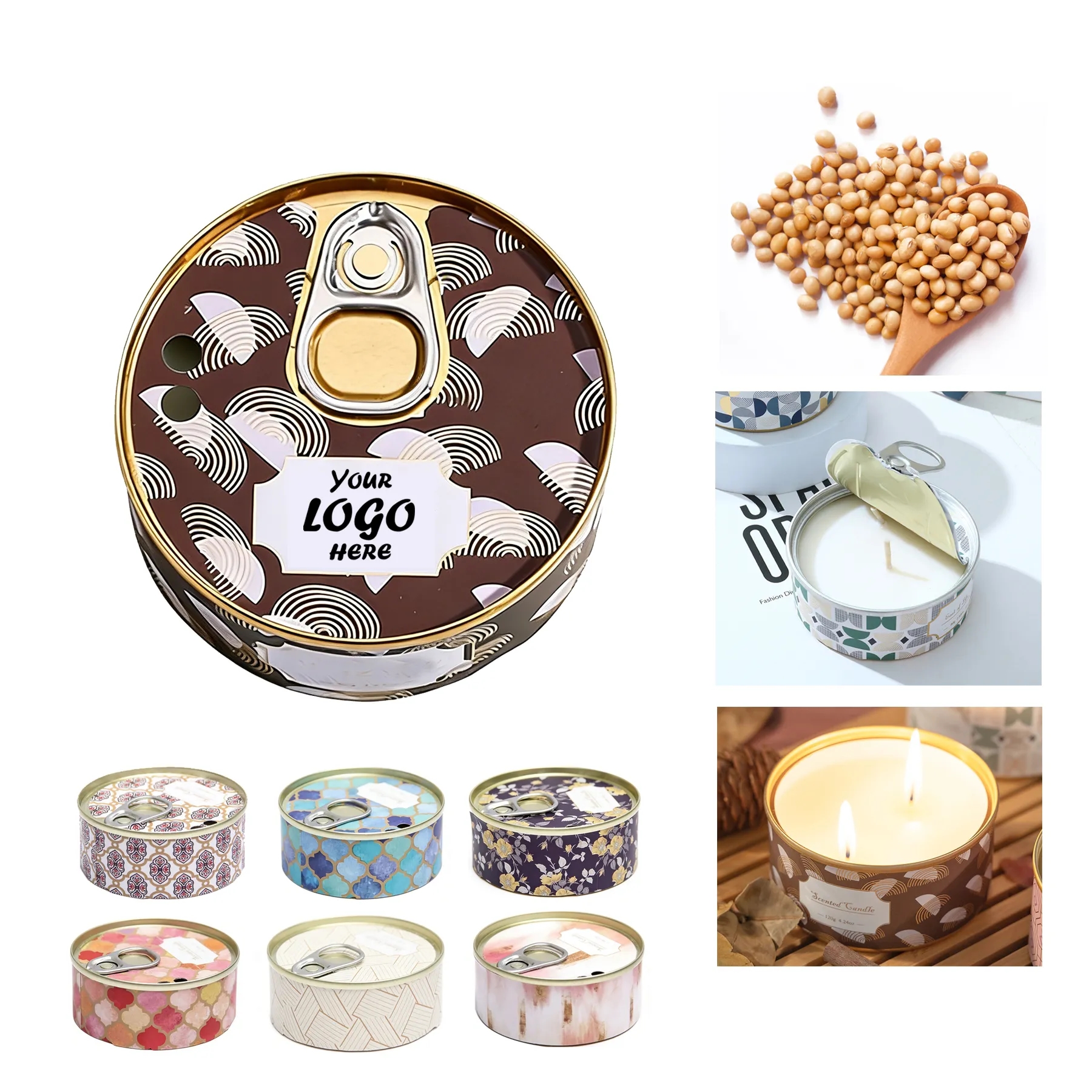 80g Easy-Open Vintage Aromatherapy Soy Candle Tin