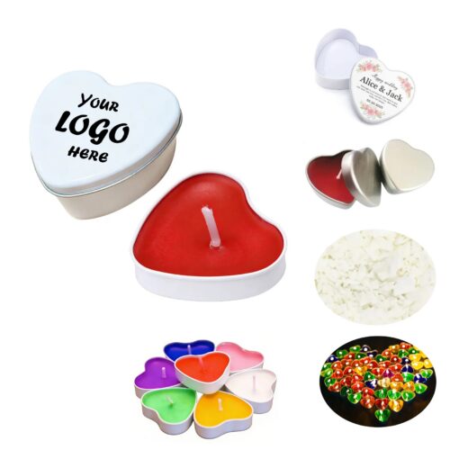 Heart Shaped Soy Candle In Giftable Metal Tin Case