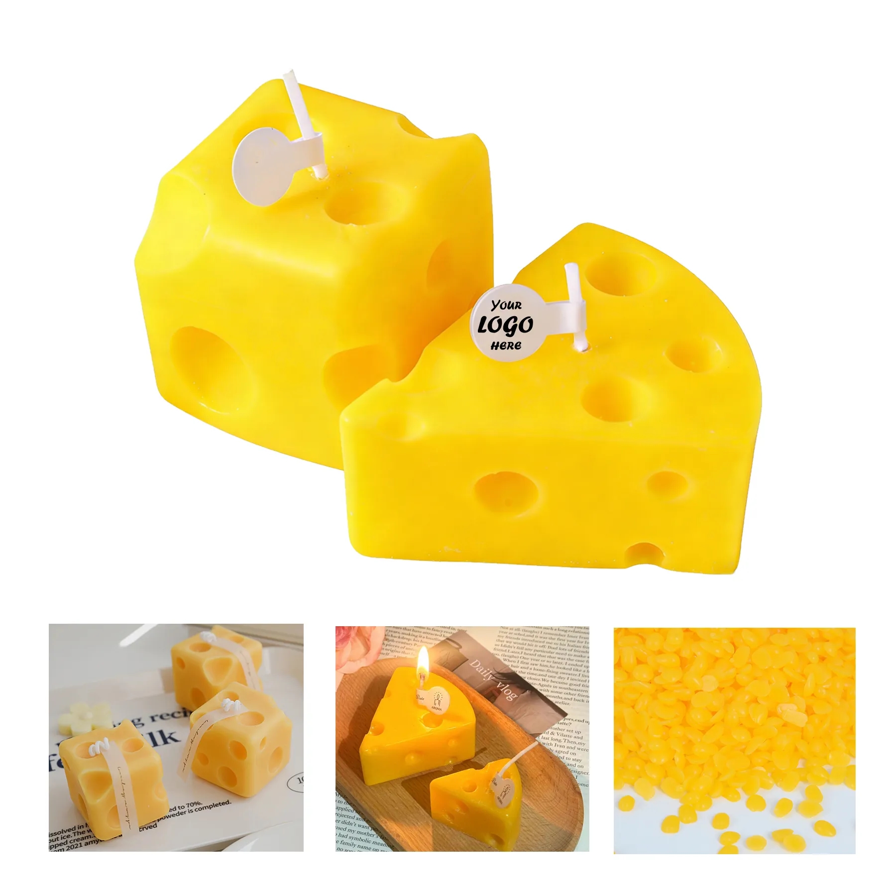 Cheese Shaped Scented Candle In Giftable Box Format