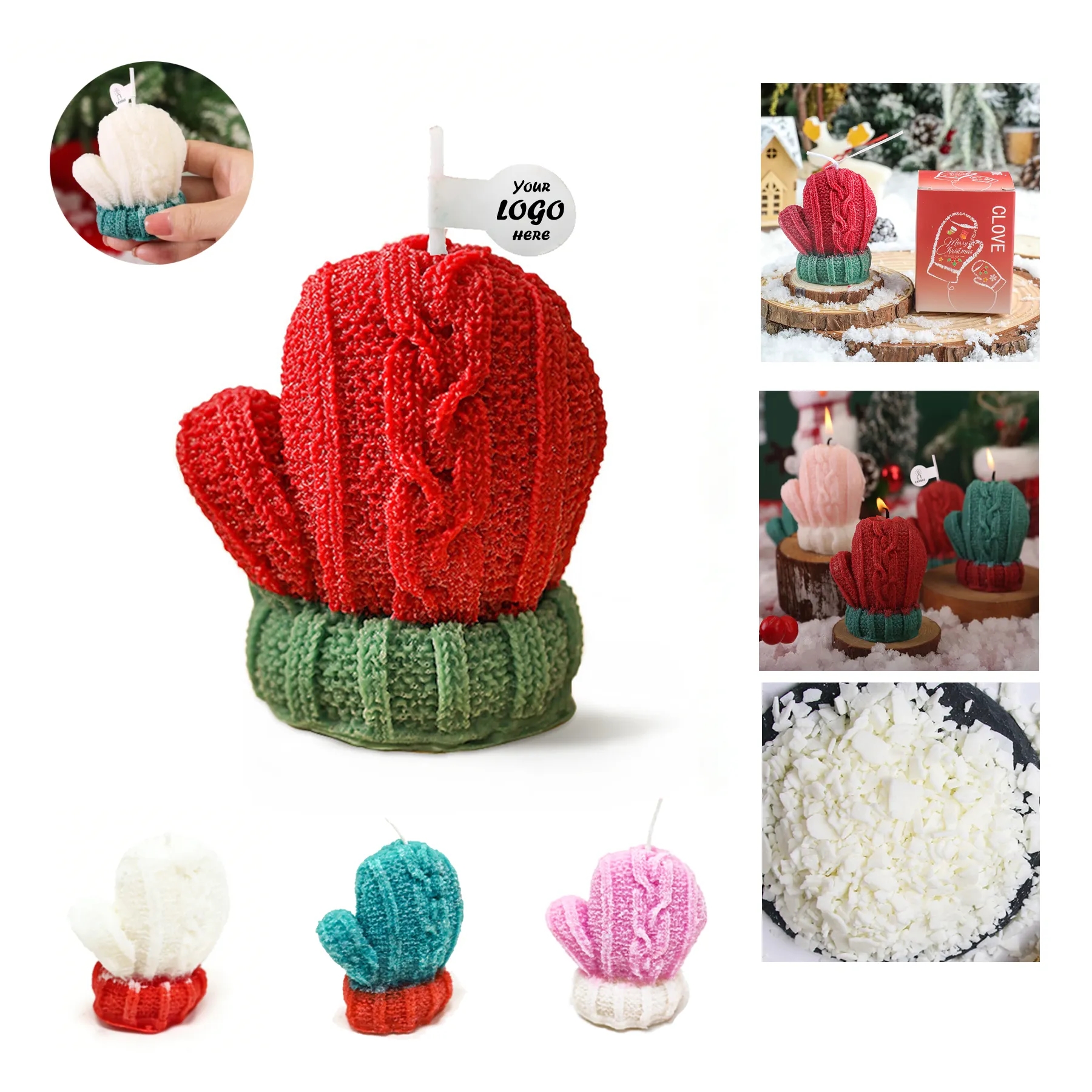Christmas Glove Shaped Scented Candle In Mini Size