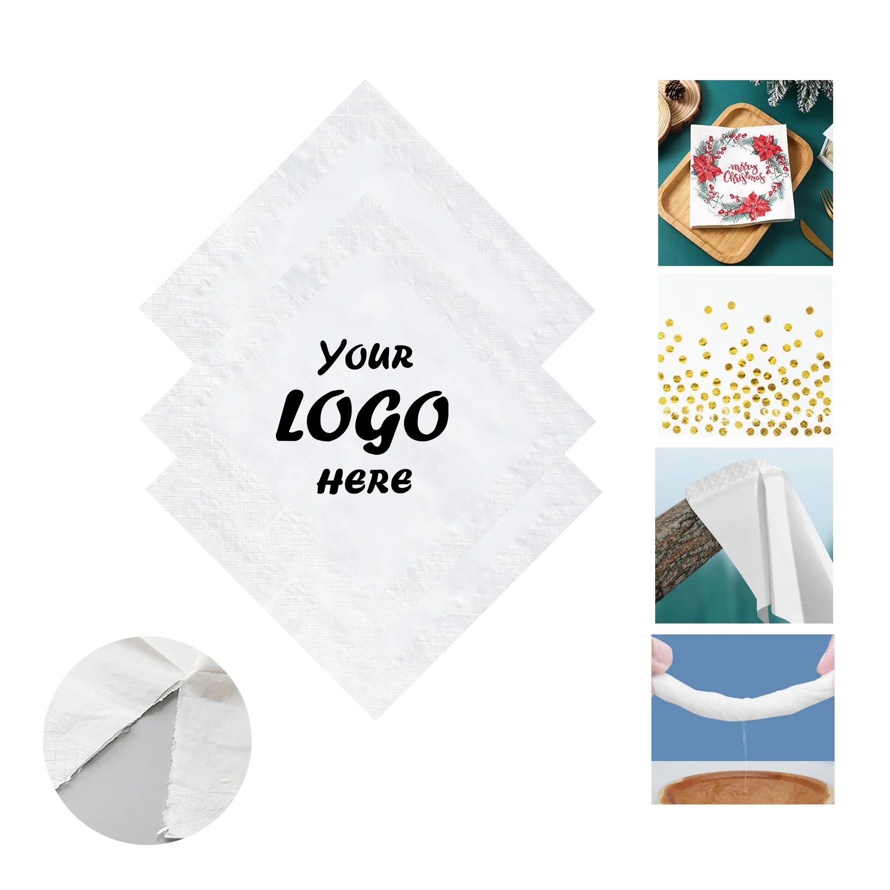 Premium 3 Ply White Beverage Napkins For Events