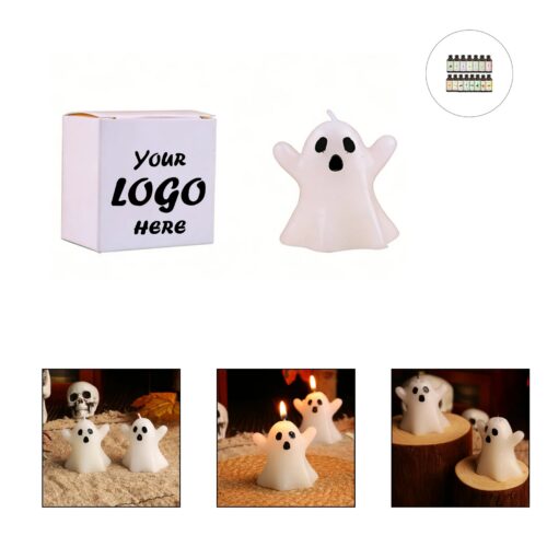 3D Ghost Shaped Halloween Candle In Mixed Soy Wax