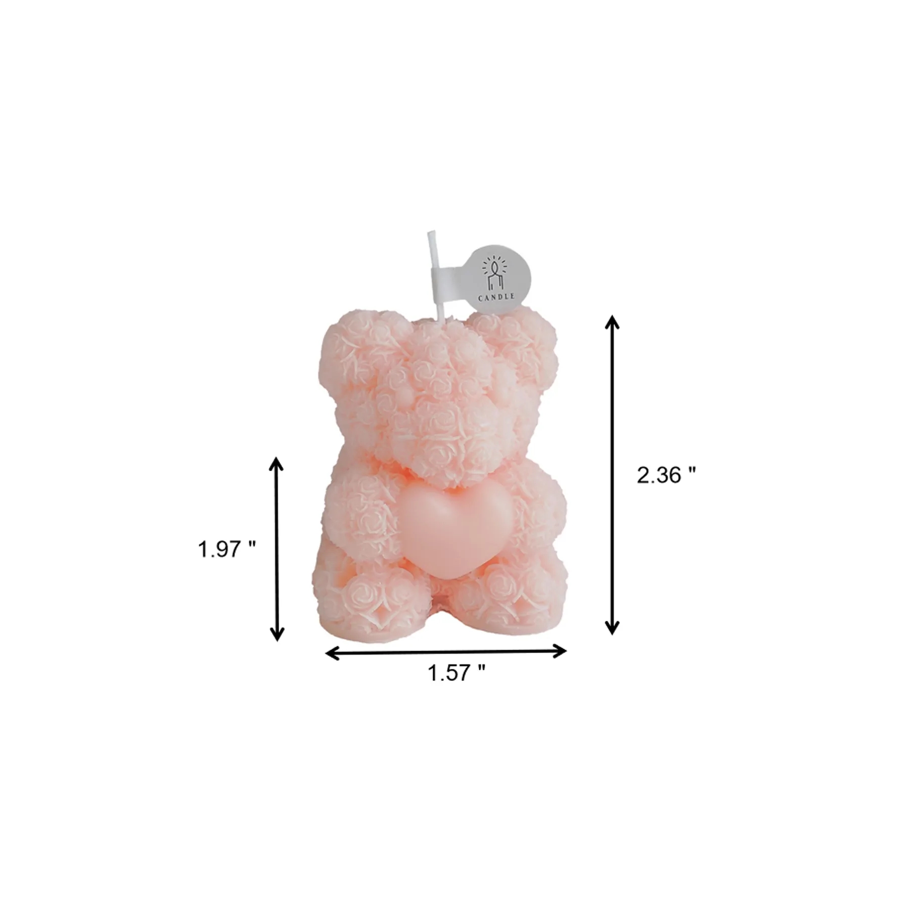 Valentine Rose Bear Scented Candle In Romantic Colors - Image 2