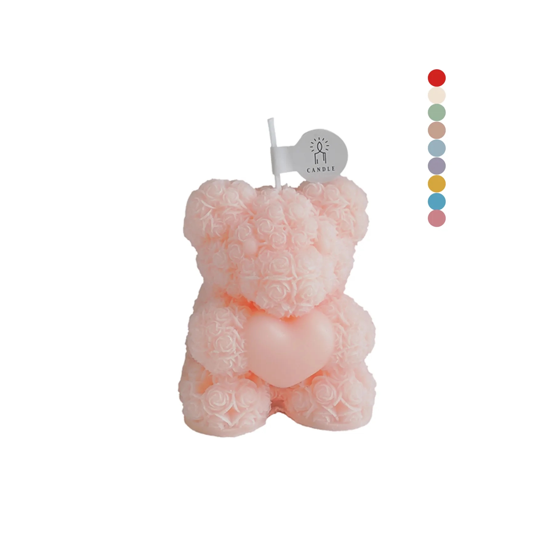 Valentine Rose Bear Scented Candle In Romantic Colors - Image 3