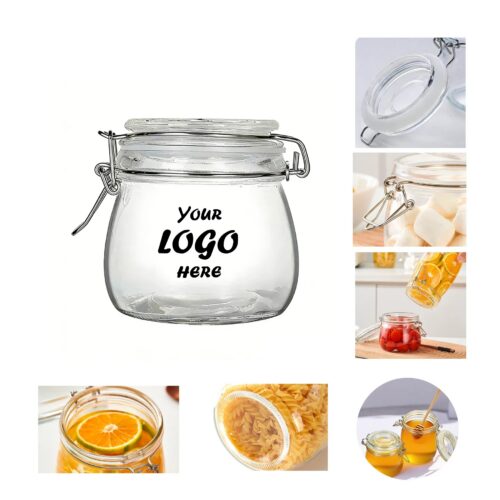 16 Oz Glass Food Storage Jar With Locking Clamp Lid