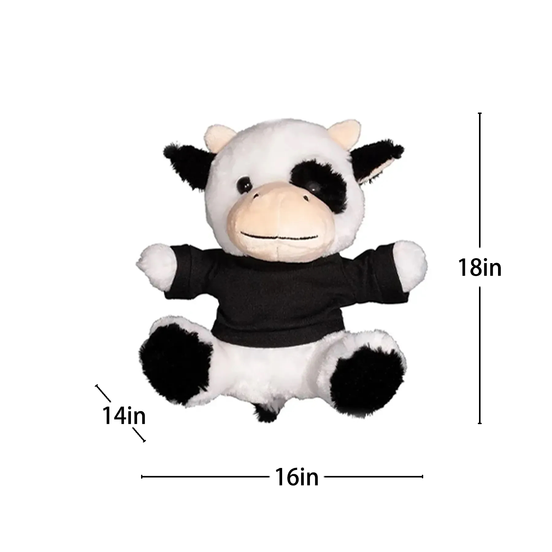 7 Inch Plush Cow With Customizable Polyester T Shirt - Image 2