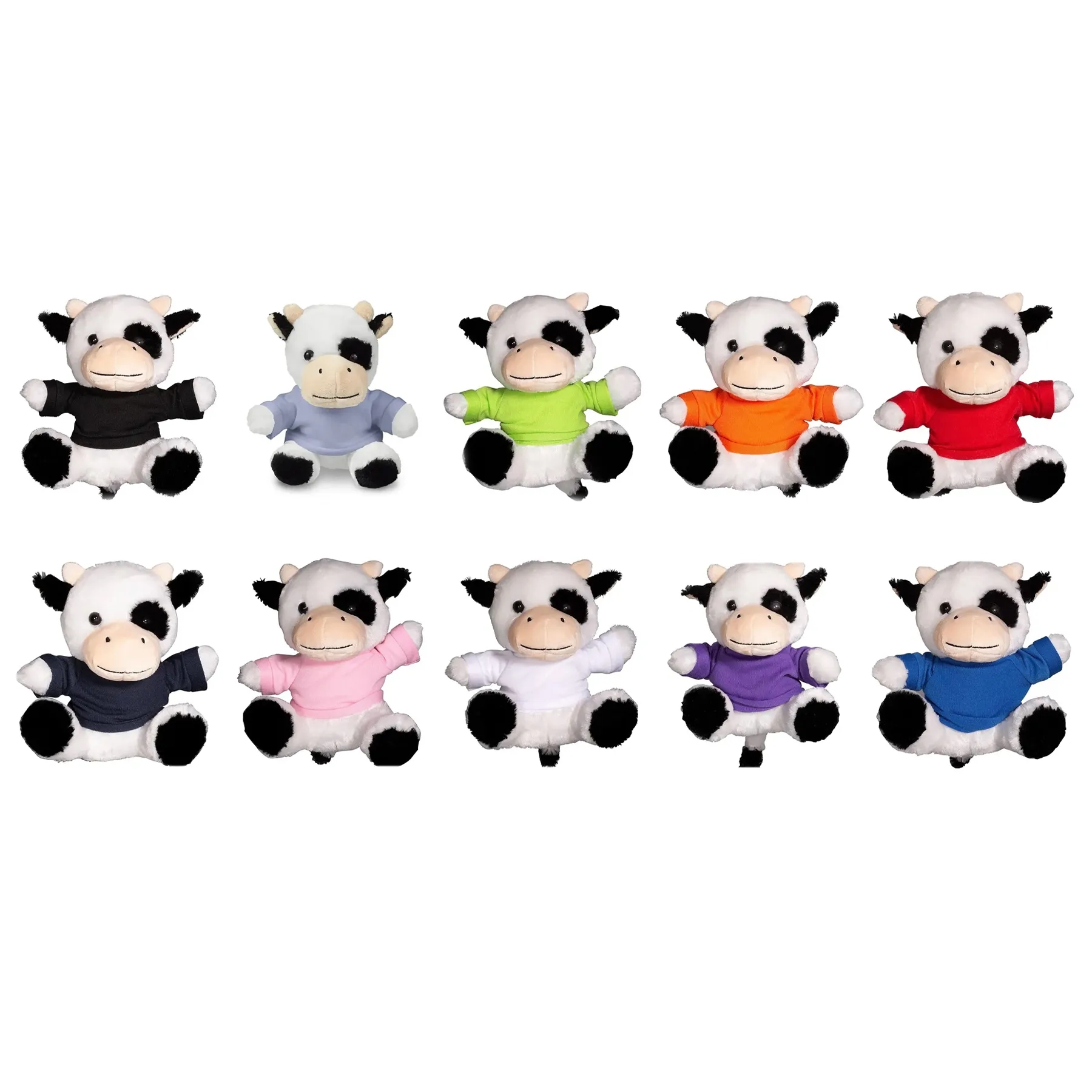7 Inch Plush Cow With Customizable Polyester T Shirt - Image 3