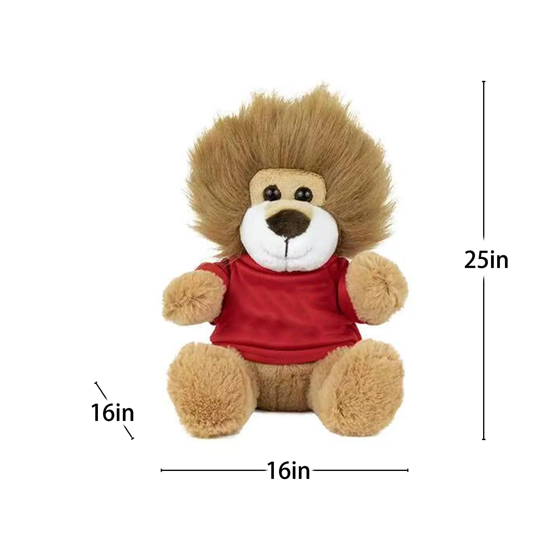 6 Inch Plush Teddy Lion With Custom Shirt Imprint - Image 2