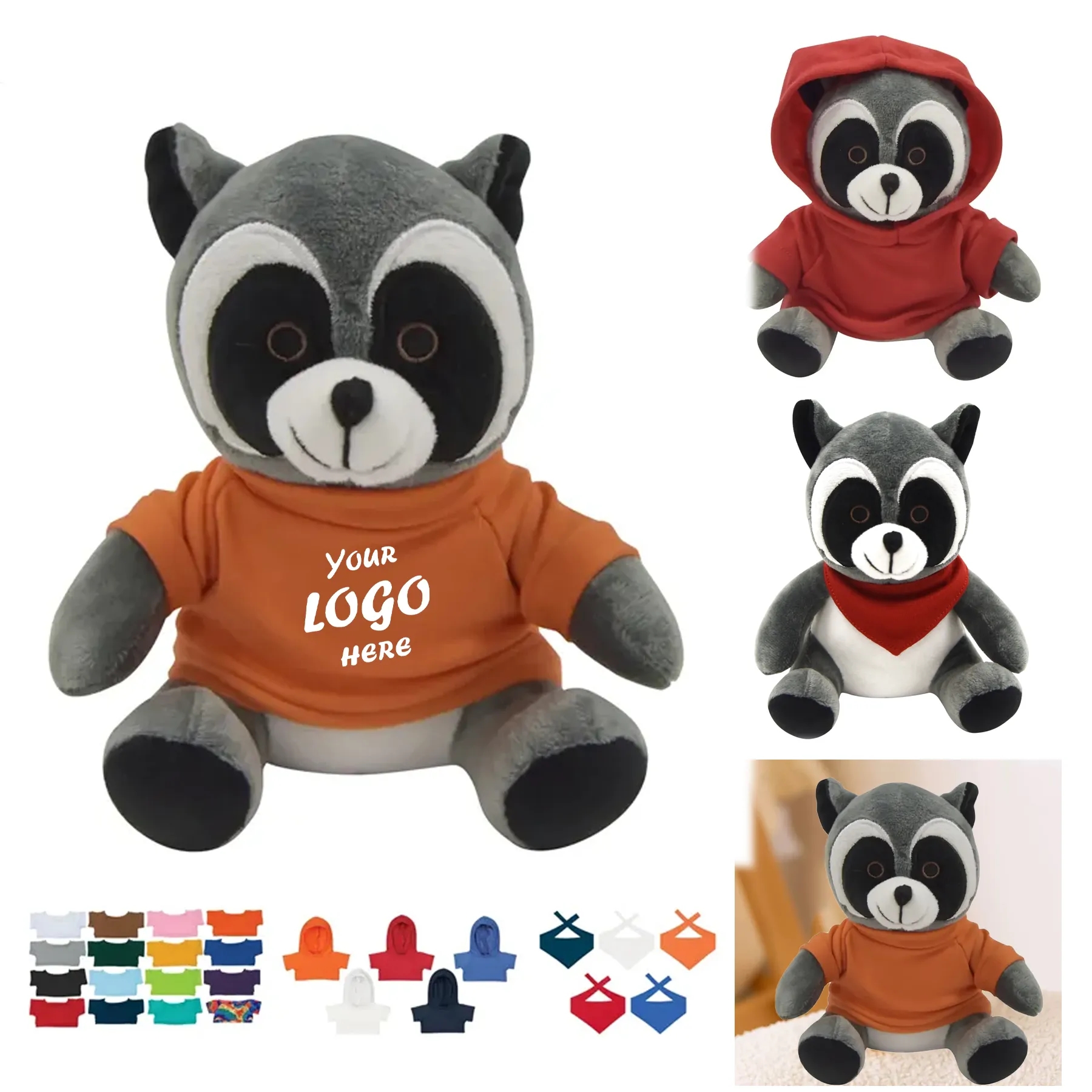 6 Inch Raccoon Plush With Custom Outfit