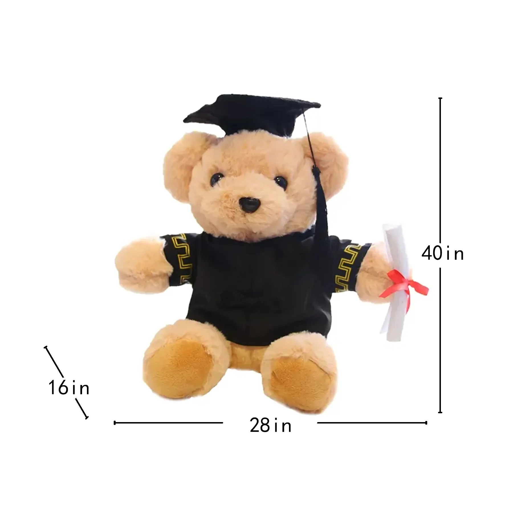 Sitting Graduation Teddy Bear Plush With Custom Imprint Fron - Image 2