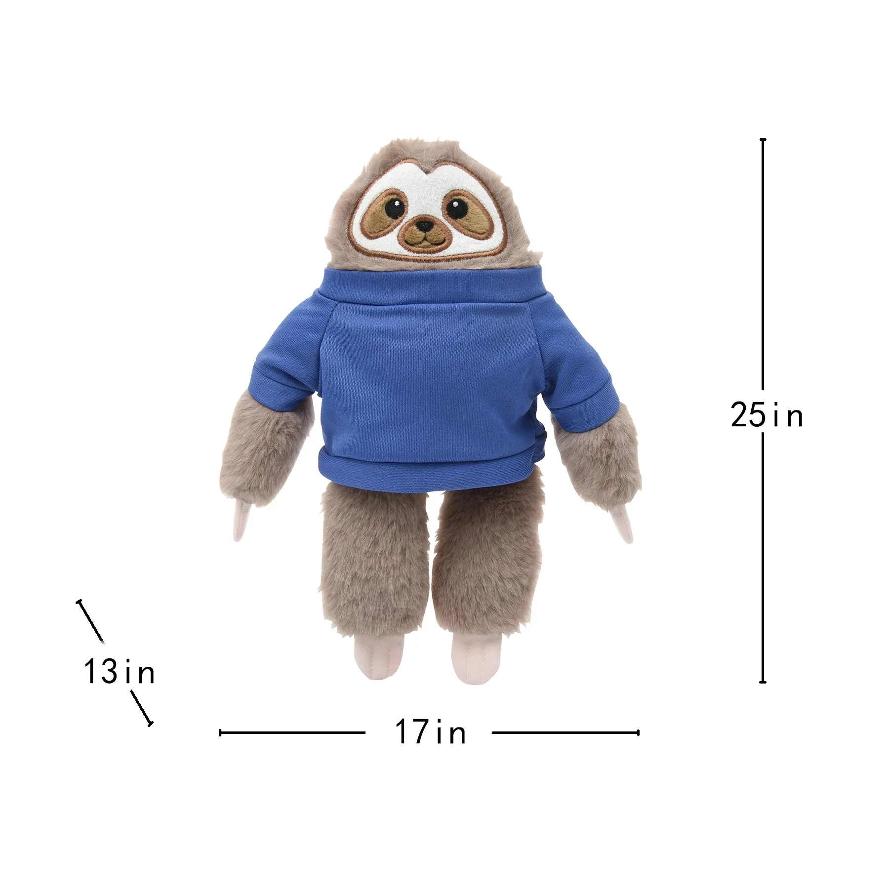 6" Cute Sammy Sloth Plush With Custom Shirt Decoration - Image 2
