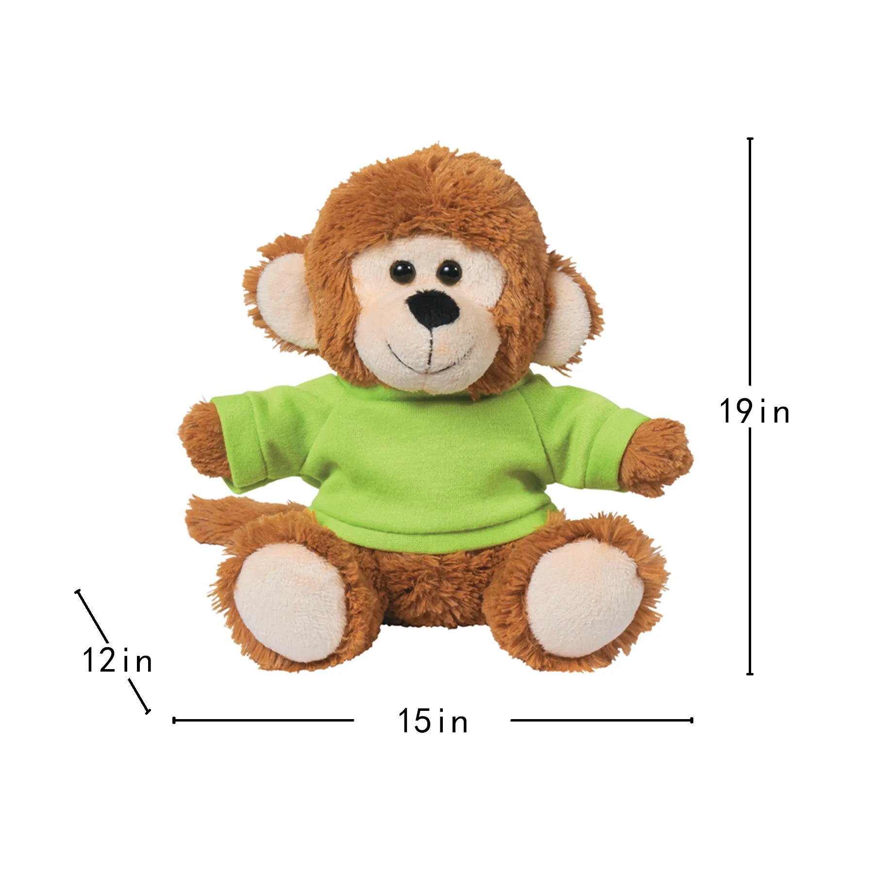6 Inch Cuddly Monkey Plush With Custom Apparel - Image 2