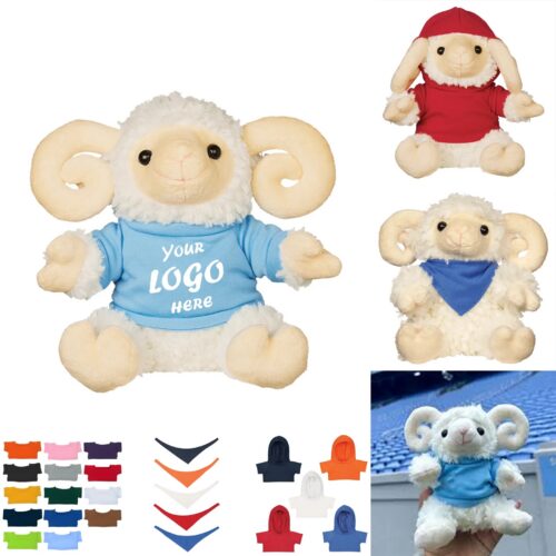 Plump 6 Inch Ram Plush With Custom Wearable Accent