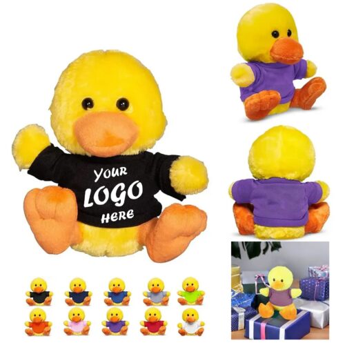 7 Inch Plush Duck With Custom Polyester T Shirt