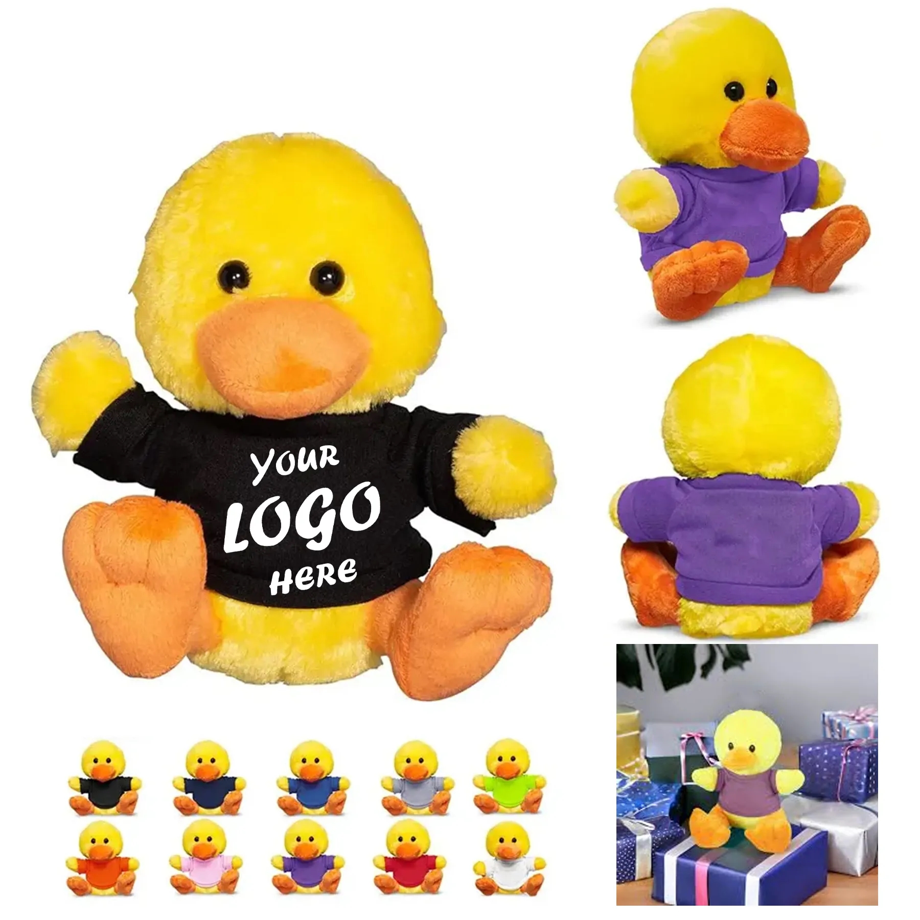 7 Inch Plush Duck With Custom Polyester T Shirt