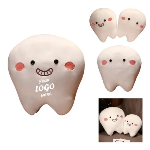 Tooth Plush Toy With Front Silkscreen Imprint Area
