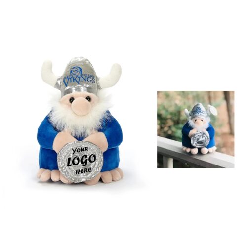 6" Custom Viking Plush Toy With Imprintable Accessory
