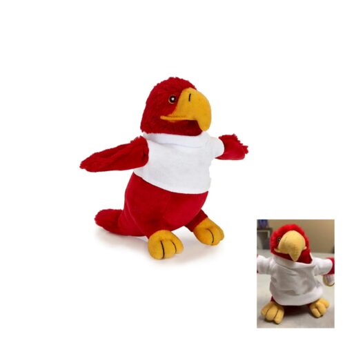 6 Inch Red Hawk Plush With Custom Mascot Accent