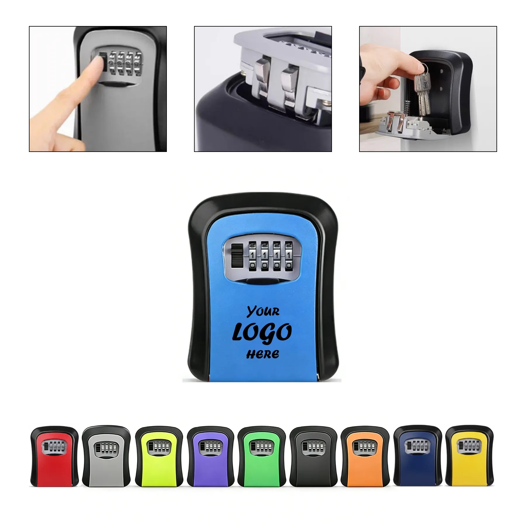 Secure Outdoor Combination Key Lock Box With Cover