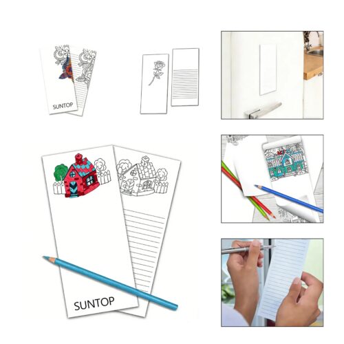 3.5" x 8" Custom Real Estate Coloring Notepad With 50 Sheets