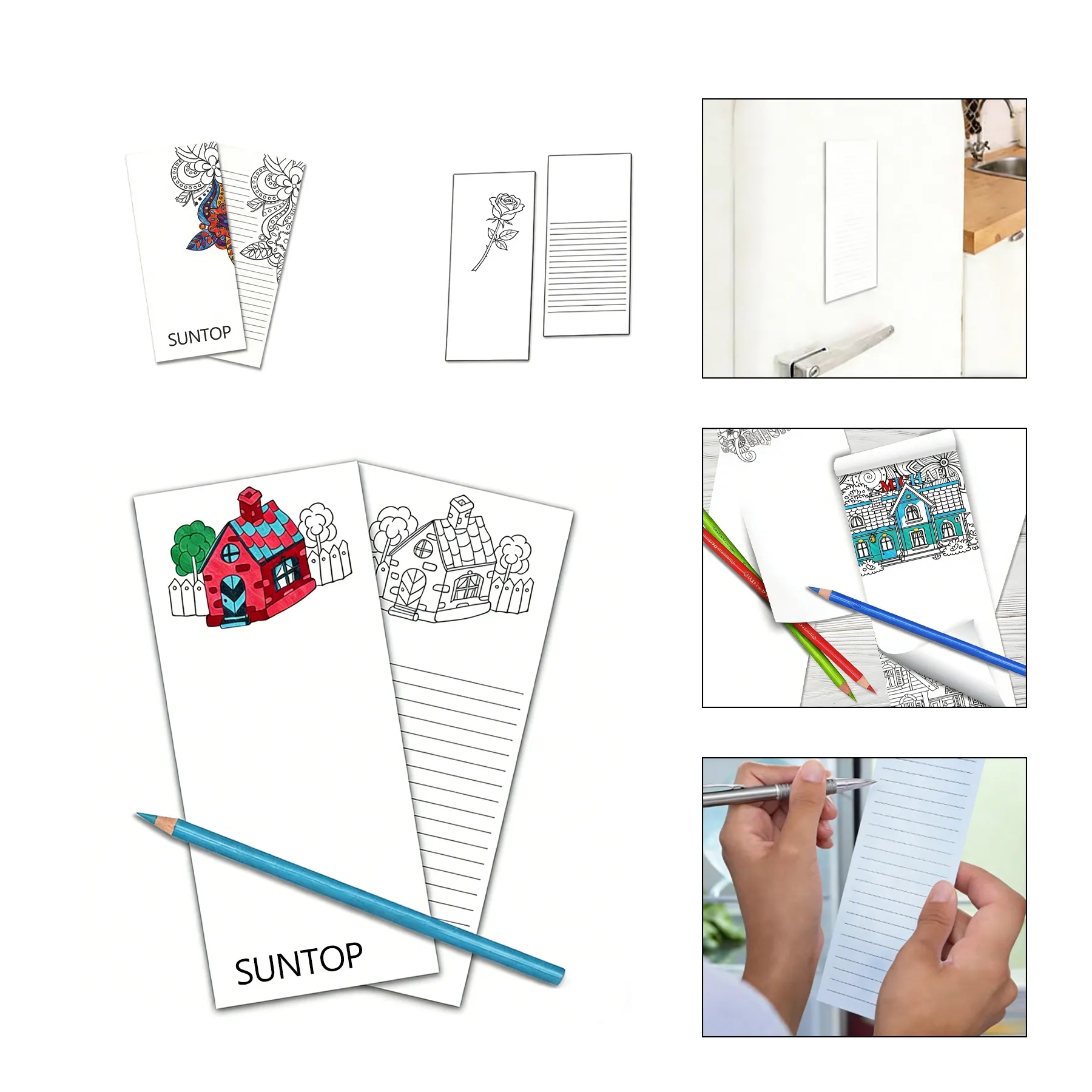 3.5" x 8" Custom Real Estate Coloring Notepad With 50 Sheets
