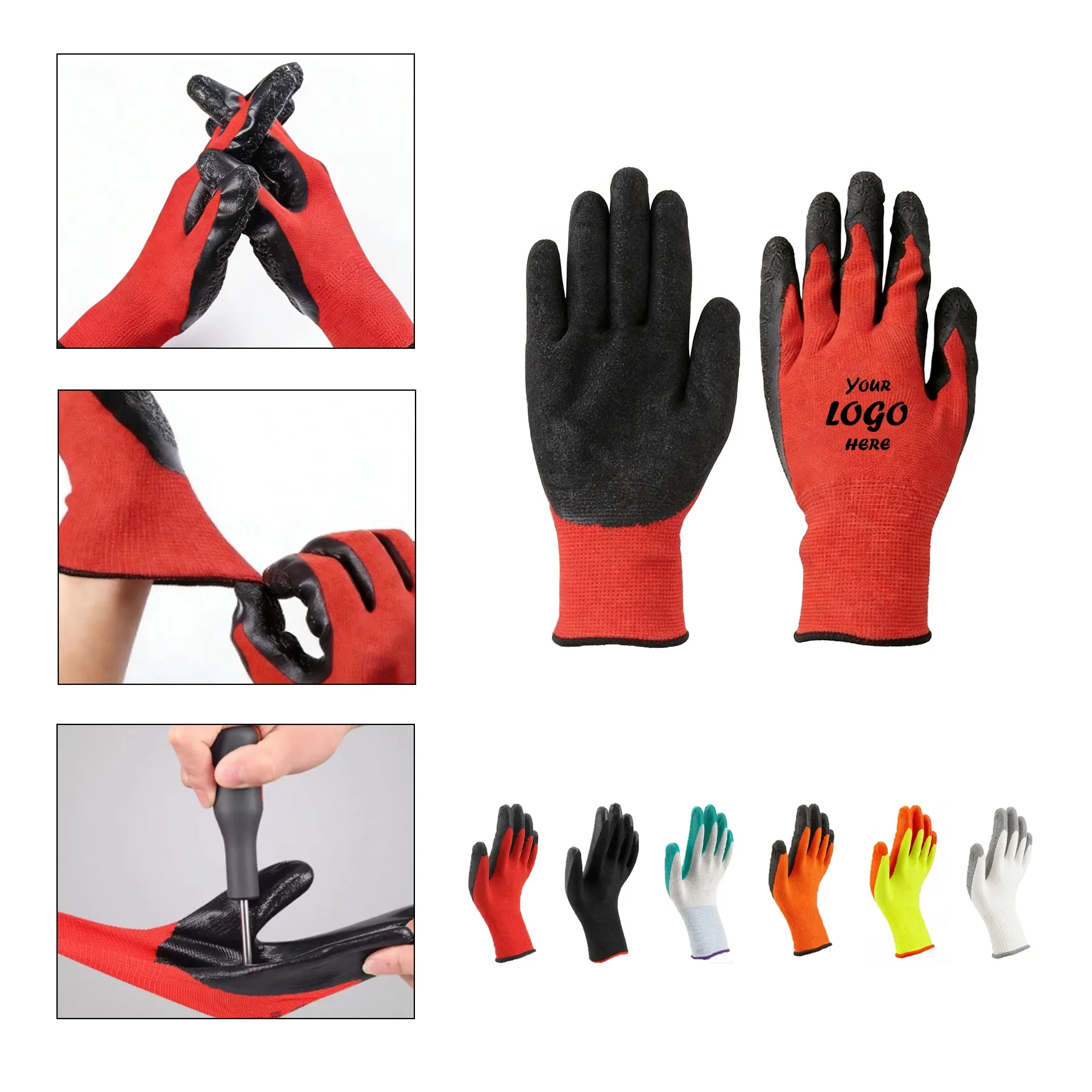 Anti Slip Work Gloves With Grip Coating For Safety
