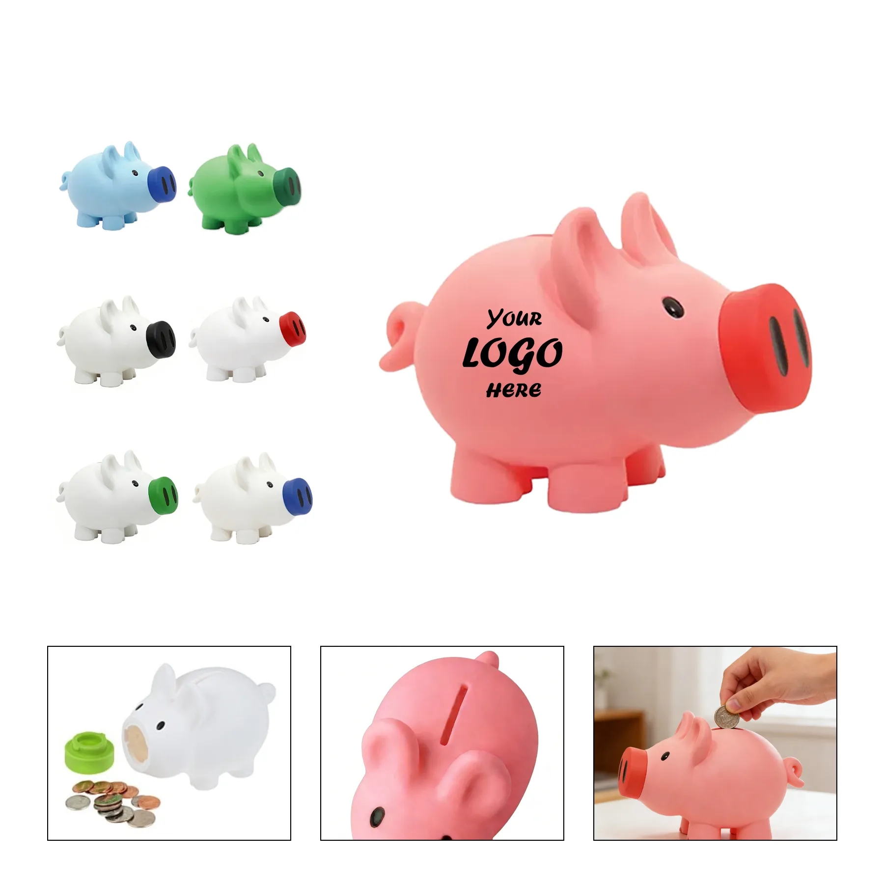 Smart PVC Rubber Piggy Bank With Easy Coin Access Lid