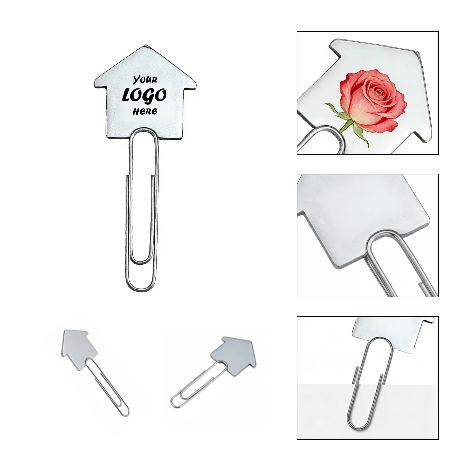 Silver House Memo Clip For Documents And Promotions