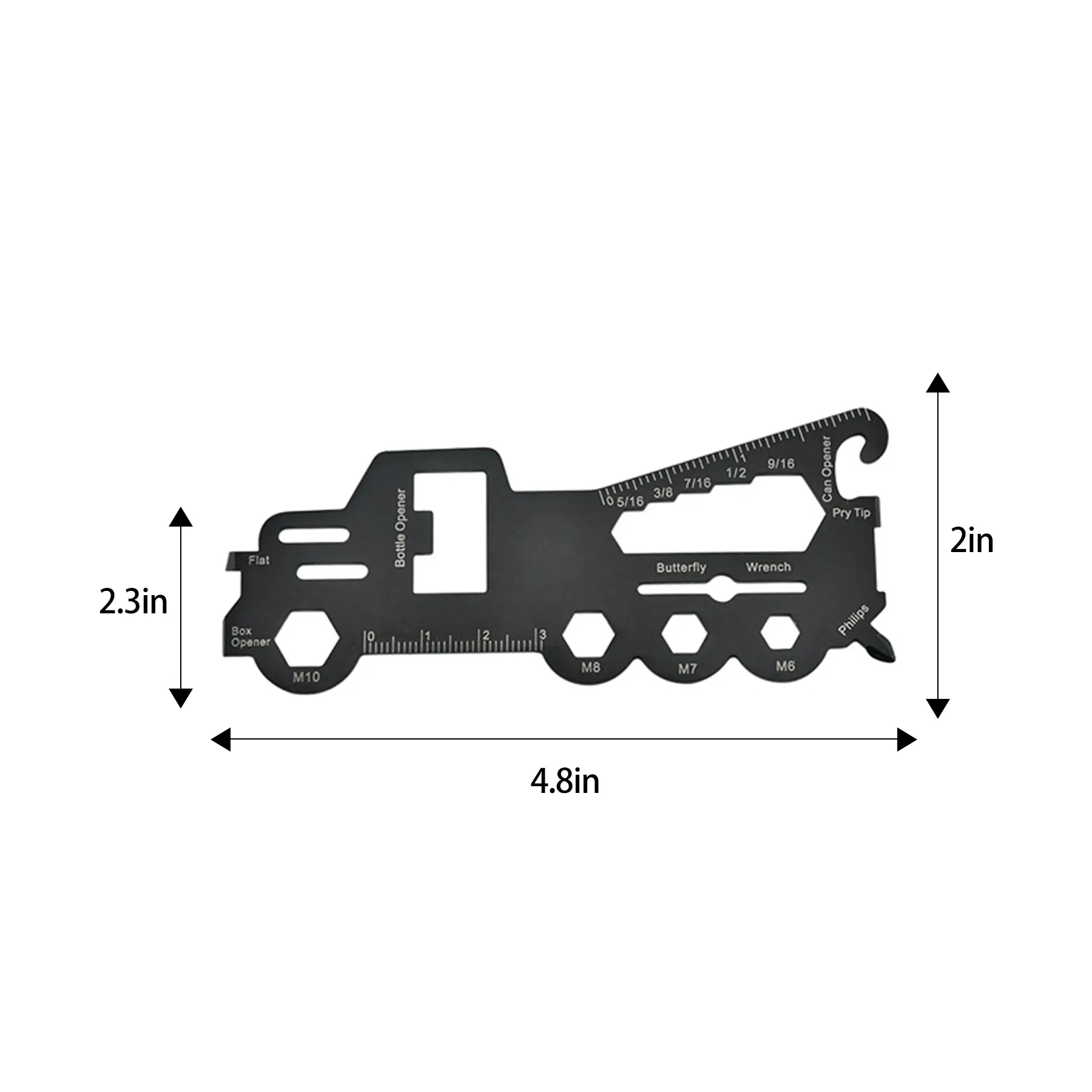 11 Function Truck Multi Tool Card For Pocket Carry - Image 2