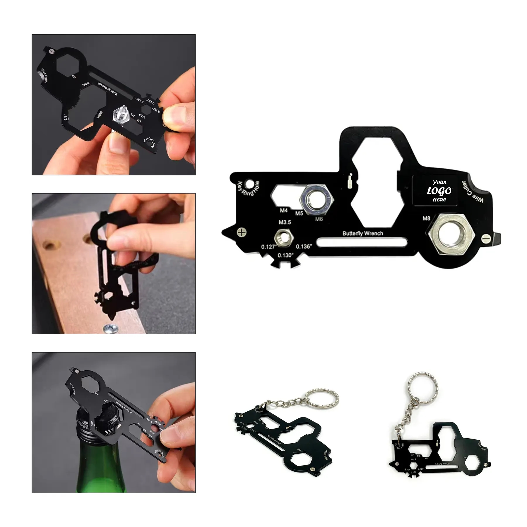 Pickup Truck Wallet Multi Tool Card In Stainless Steel