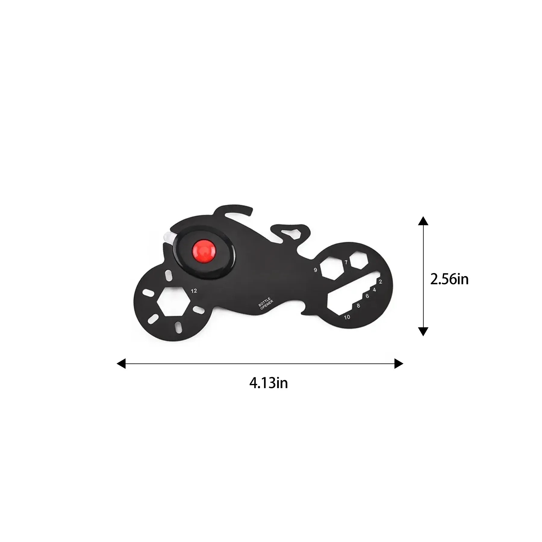 Mini Motorbike Shape Pocket Tool Card With LED Light - Image 2