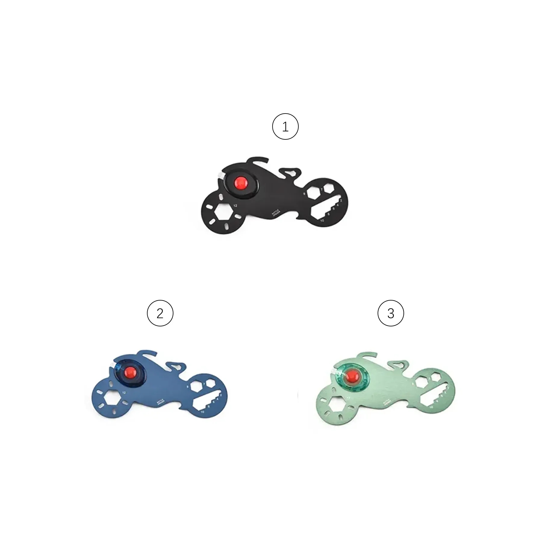 Mini Motorbike Shape Pocket Tool Card With LED Light - Image 3
