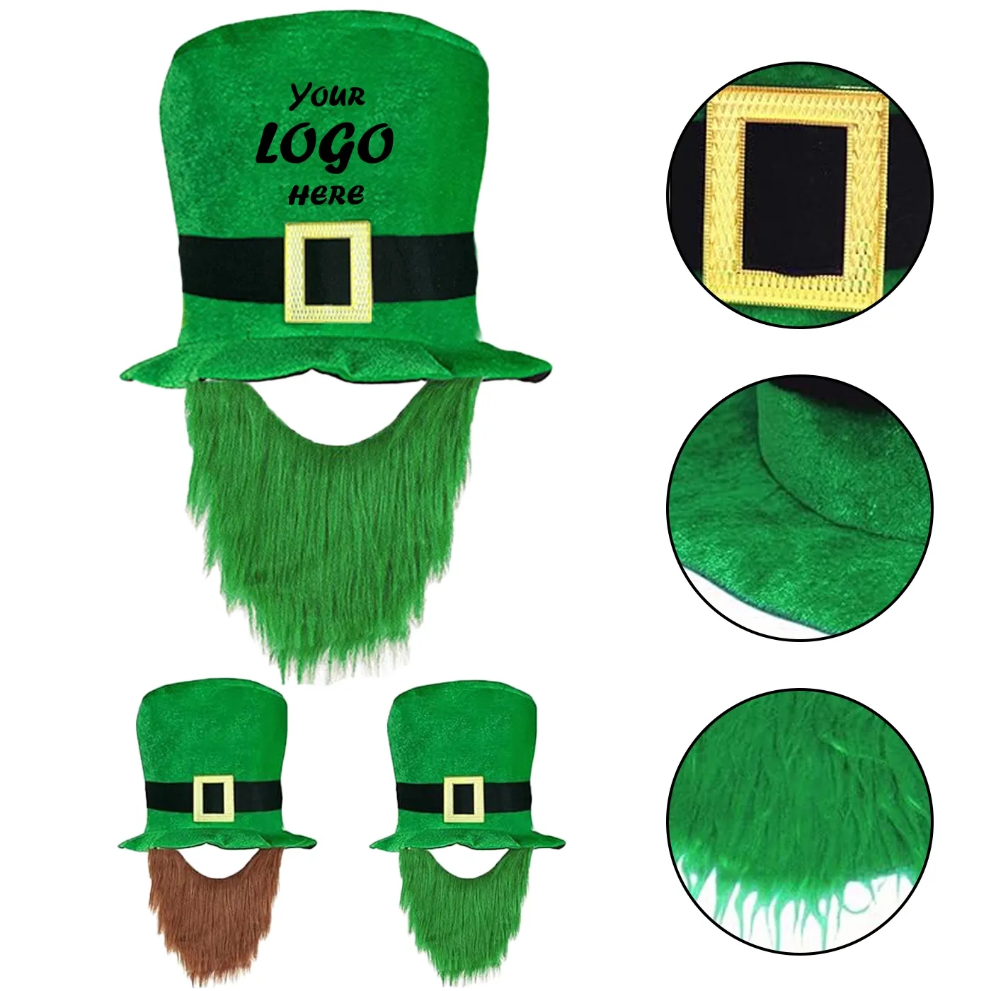 Festive Green Beard Hat For St. Patrick's Day Events