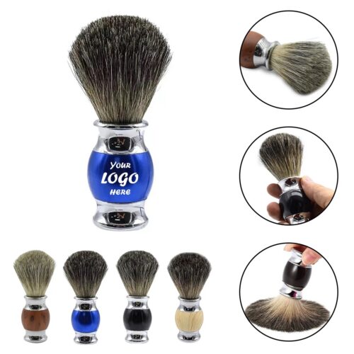 Premium Nylon Shaving Brush With Solid Wooden Handle