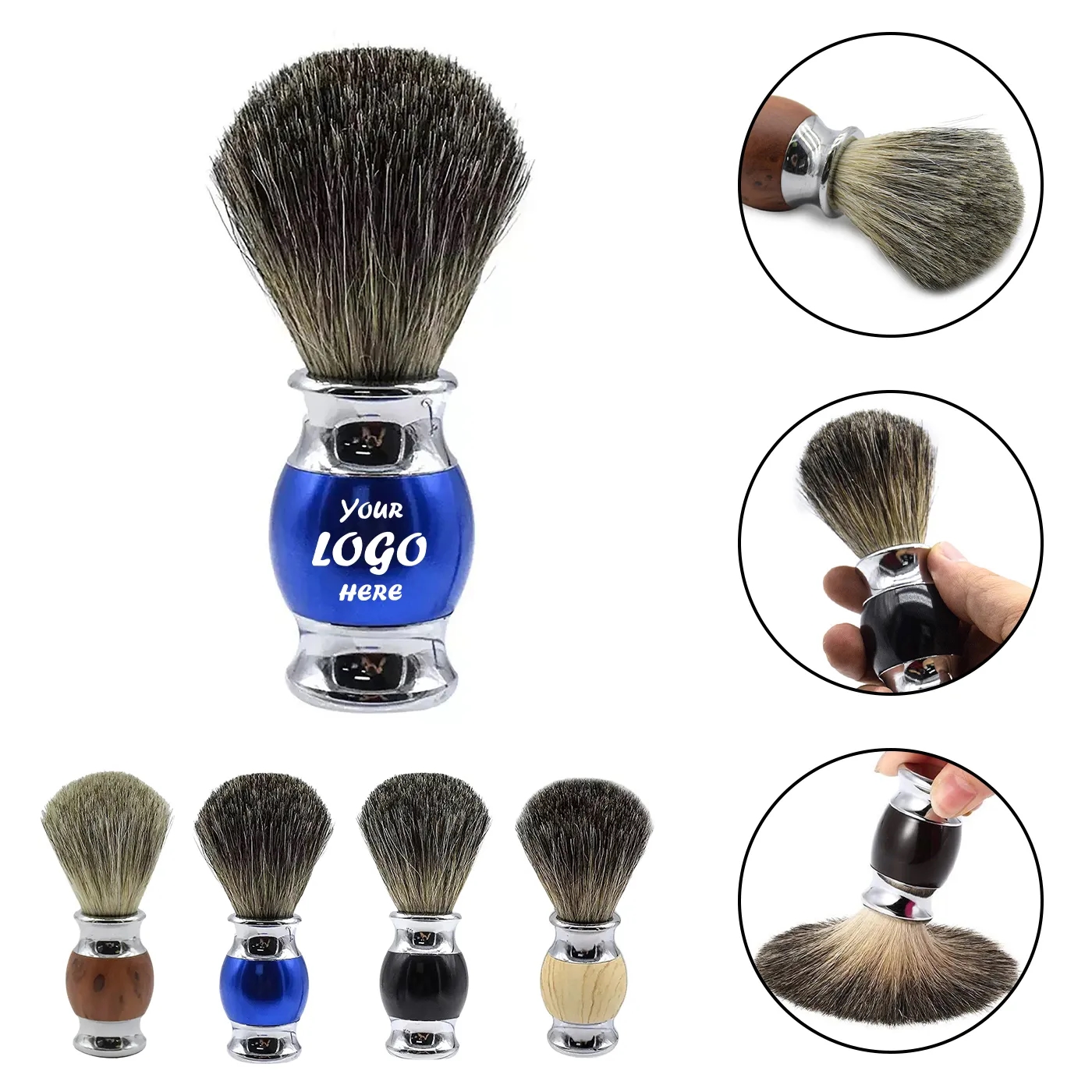 Premium Nylon Shaving Brush With Solid Wooden Handle