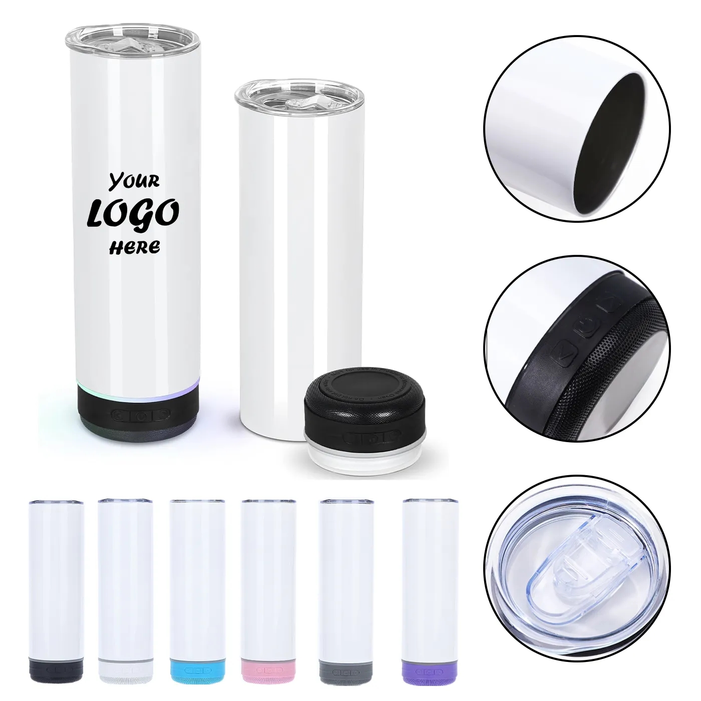 20 Oz Wireless Speaker Bottle Tumbler With Straw Lid