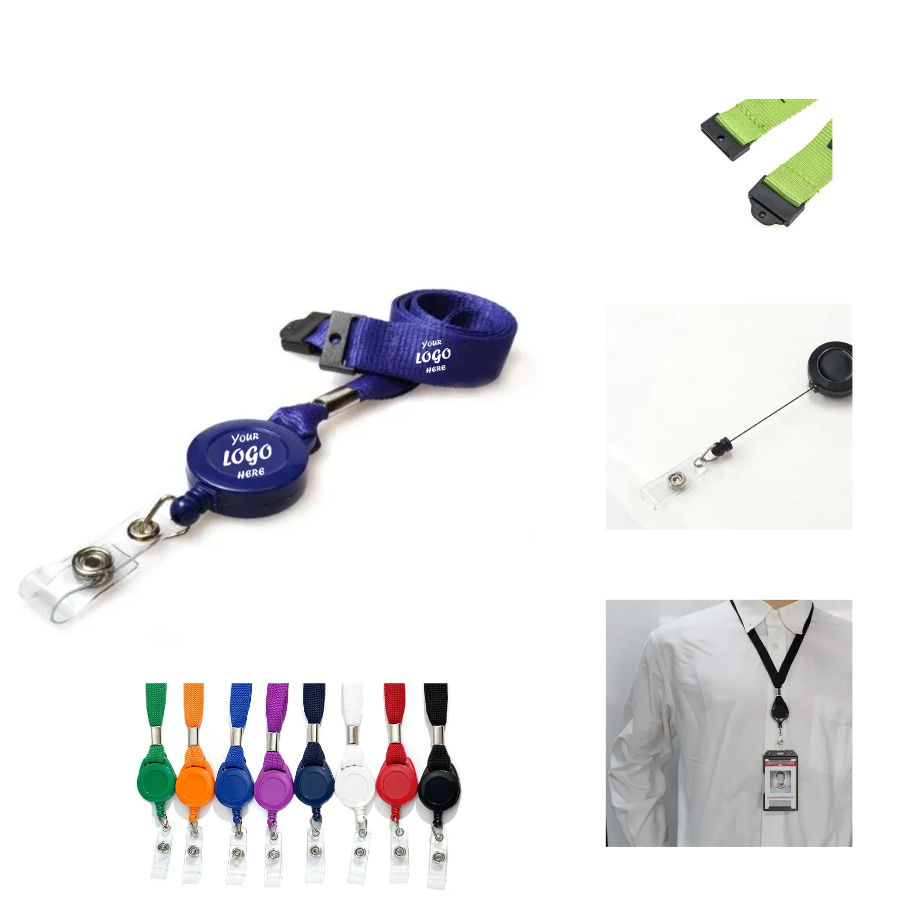 3/4" Polyester Retractable Breakaway Badge Reel Lanyard