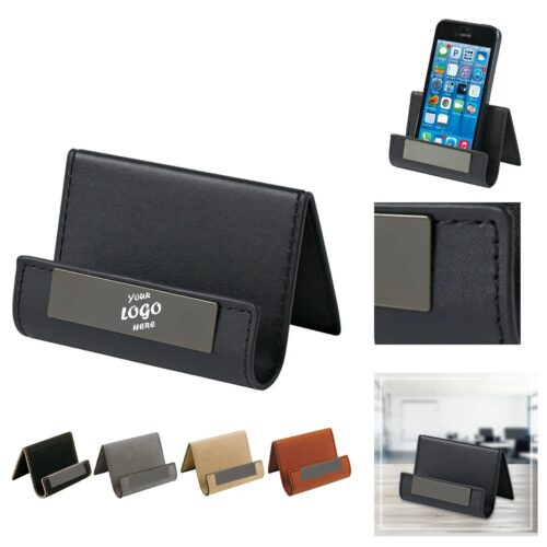 Executive Card And Media Stand With Leatherette Finish