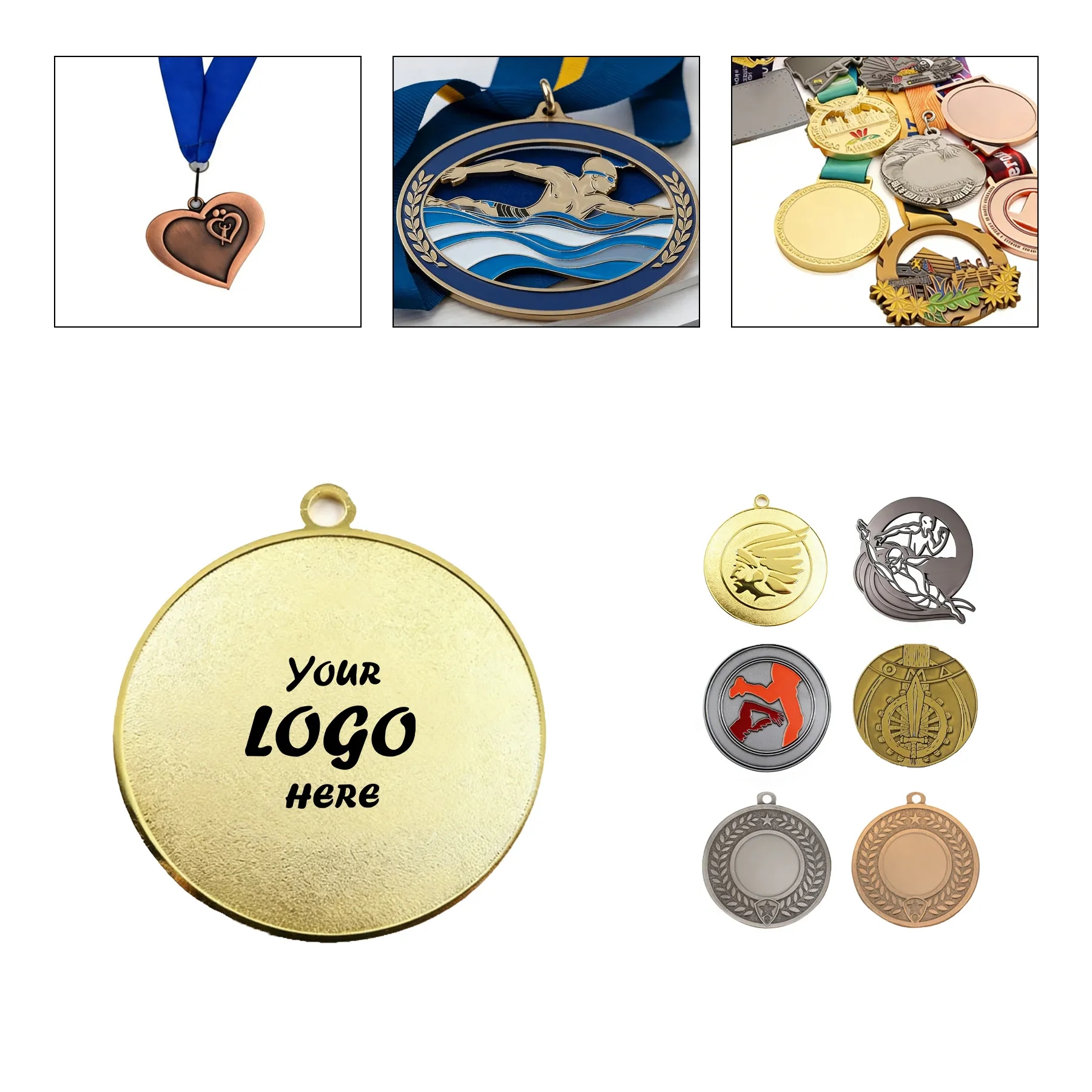 Custom 1.5" Soft Enamel Medal With Ribbon Ready Design