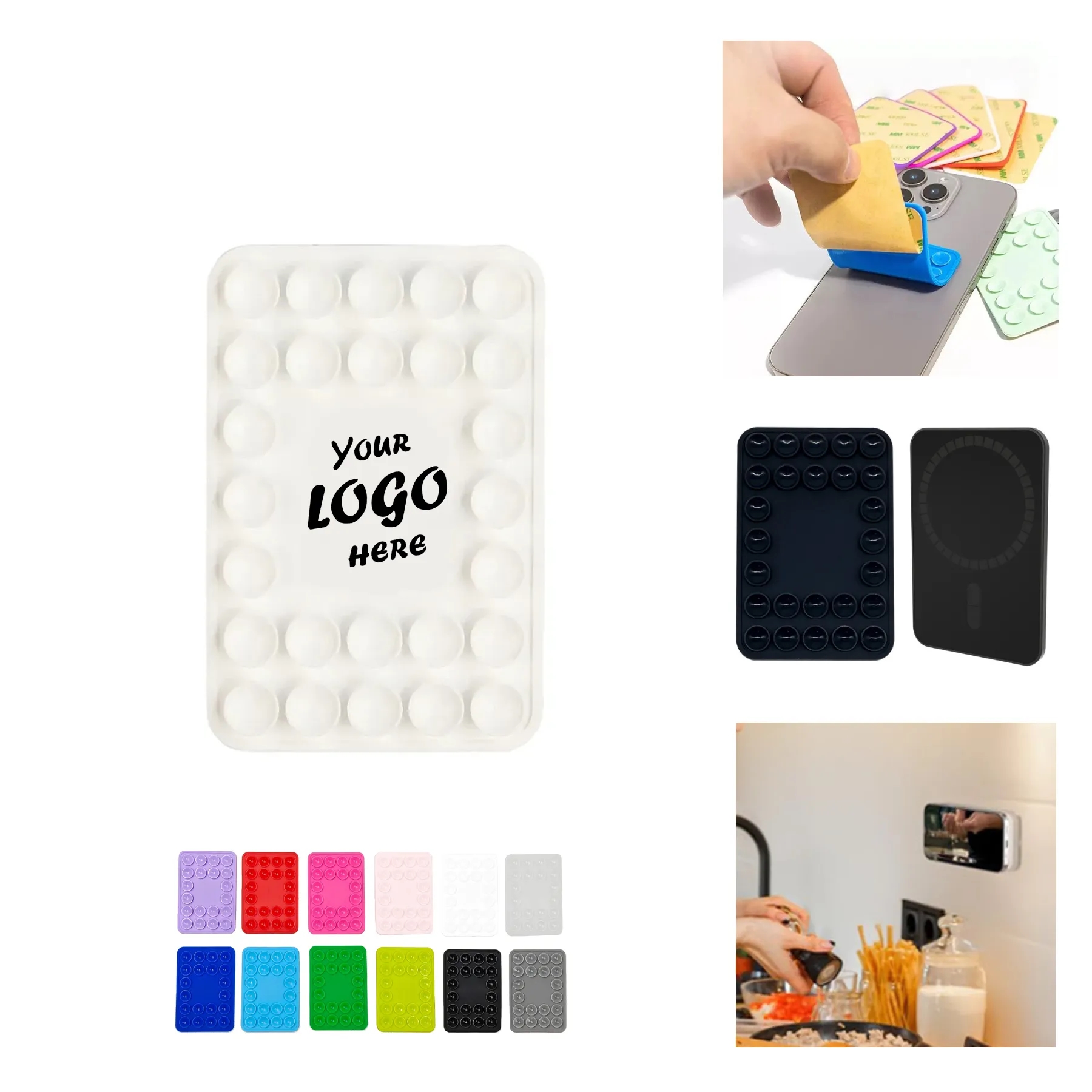 Compact Magnetic Phone Holder With Suction Cup Base