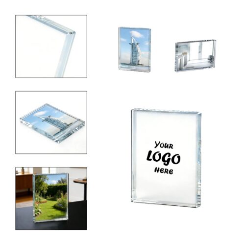 Freestanding Crystal Rectangle Display Sign And Frame