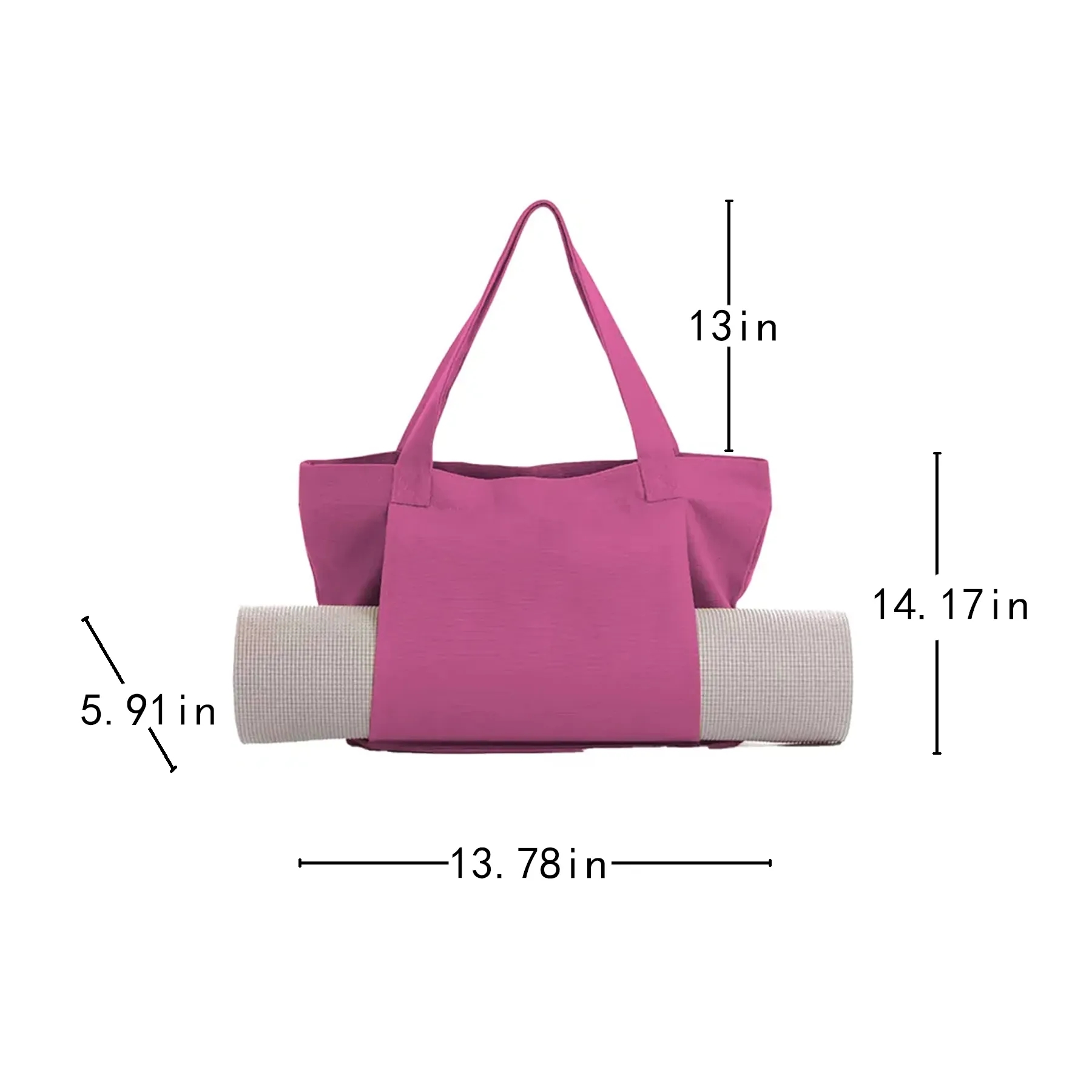 Versatile Canvas Yoga Mat Tote Bag With Zipper Pocket - Image 2
