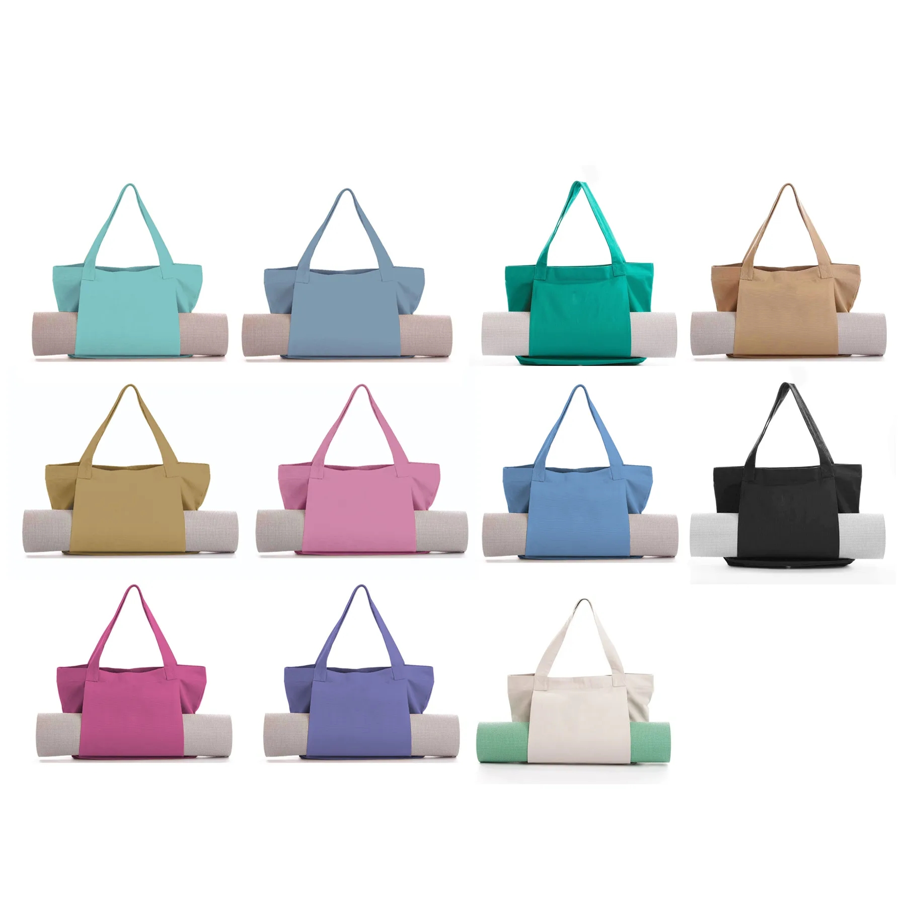 Versatile Canvas Yoga Mat Tote Bag With Zipper Pocket - Image 3