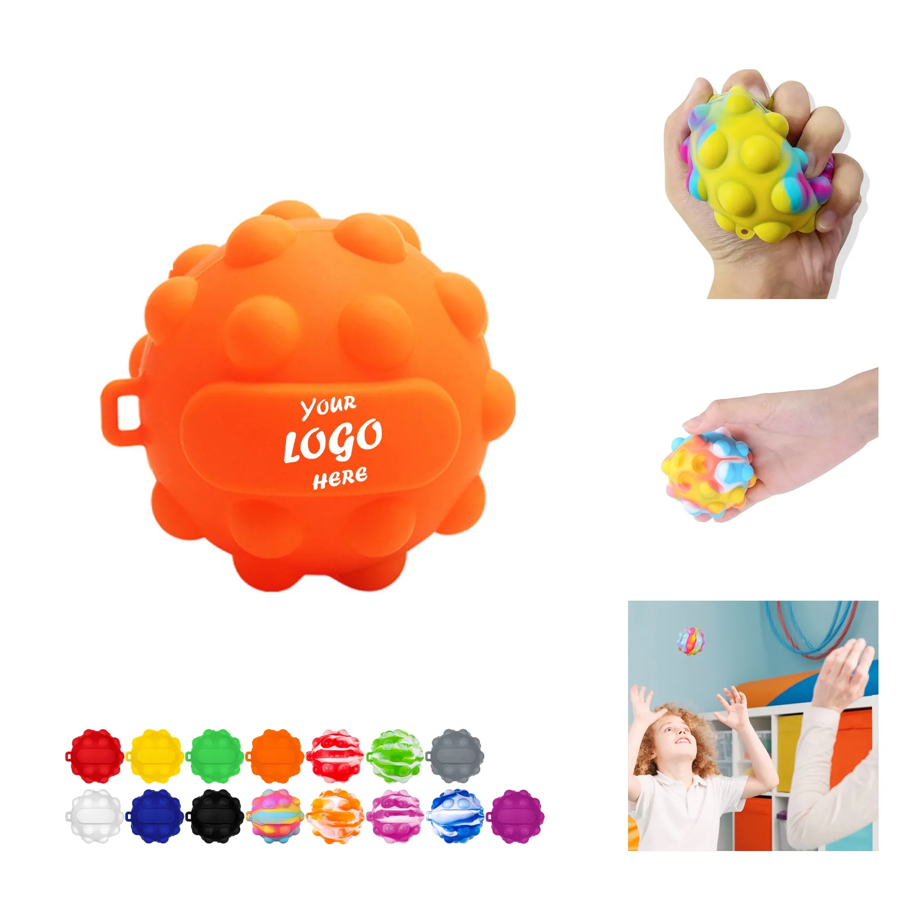 Soft Silicone Popper Ball Sensory Stress Relief Toy