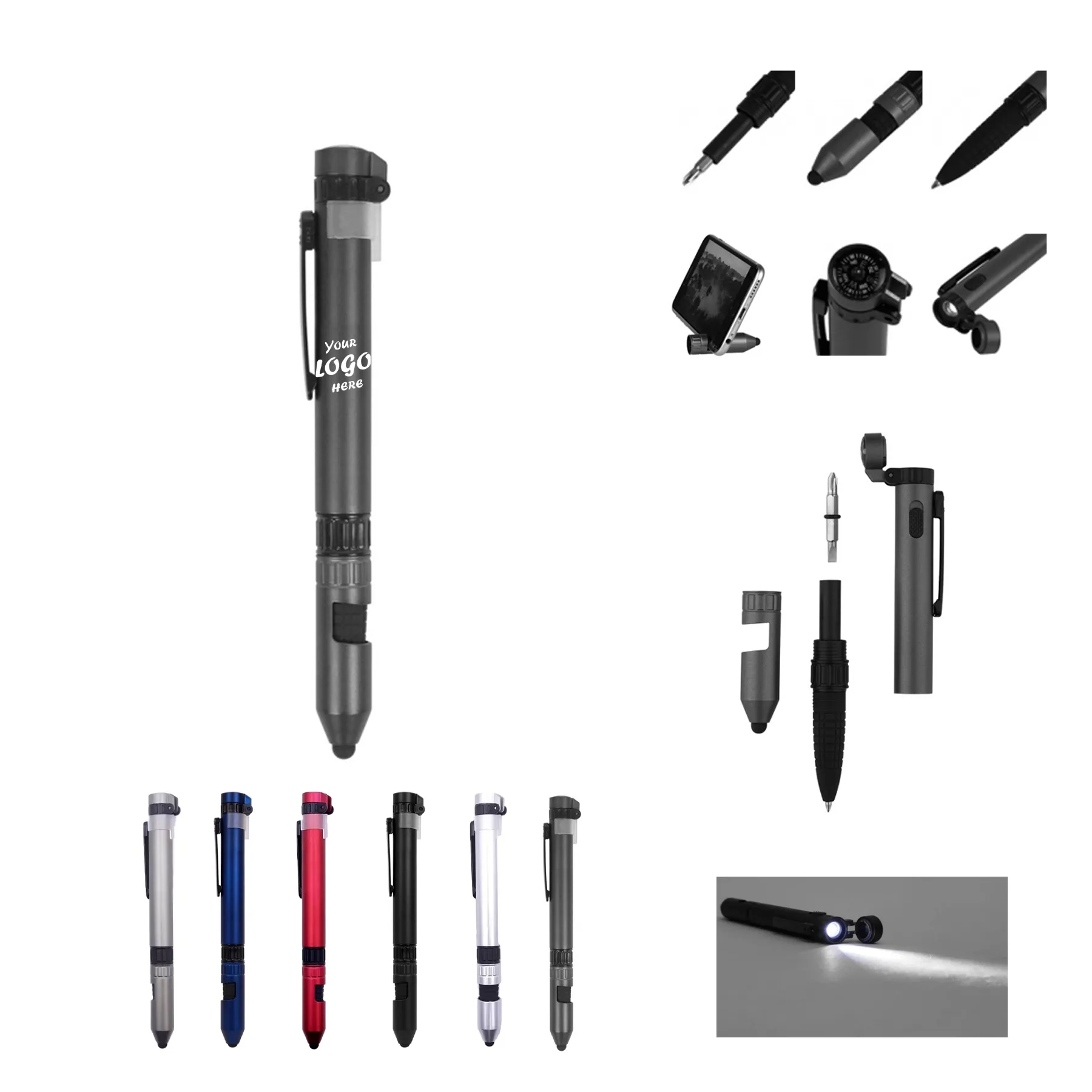 LED Multi-Tool Pen With Screwdriver And Phone Stand