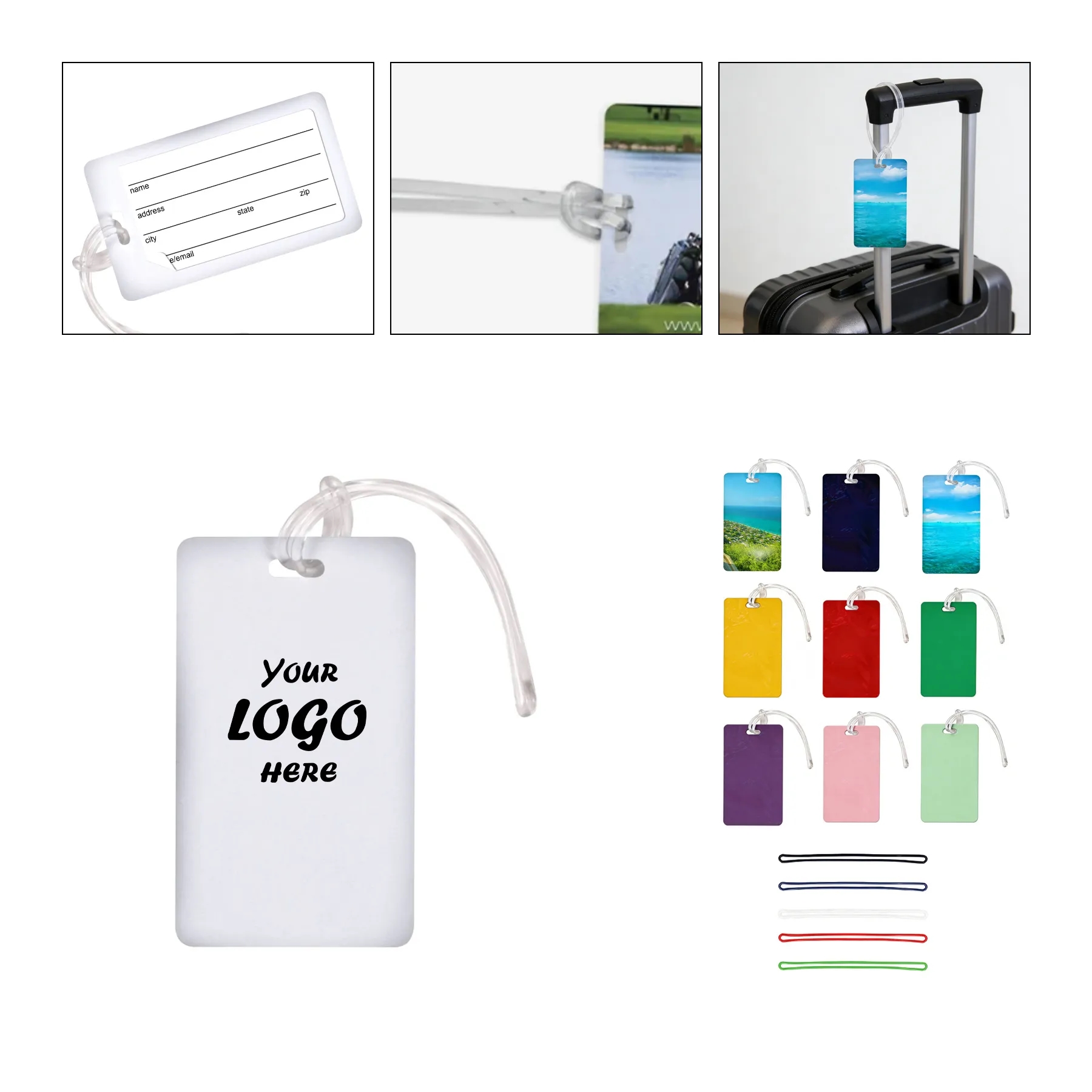 2.5" x 4.25" Deluxe Full Color Plastic Luggage Tag With Loop