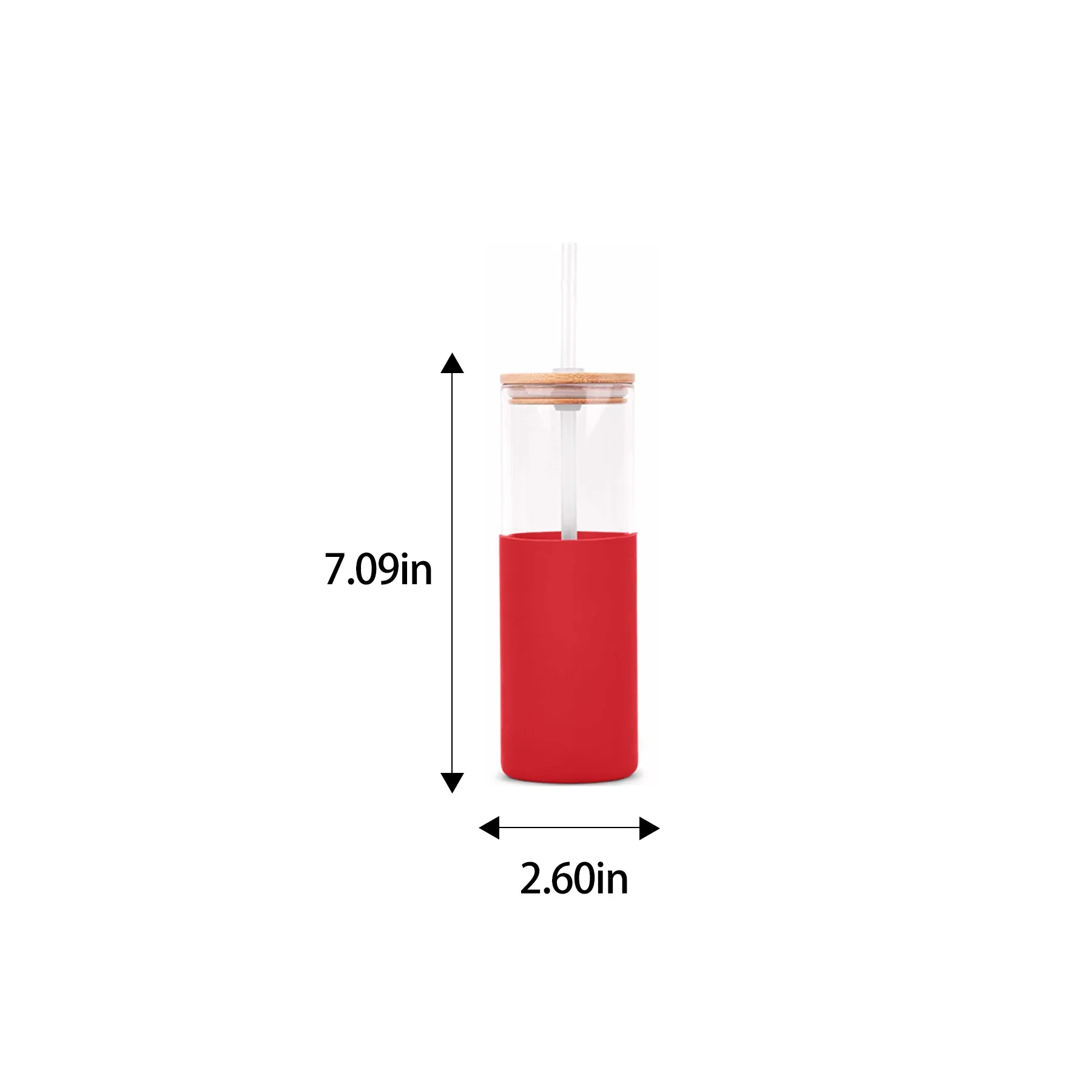 18 Oz Glass Tumbler With Lid Straw And Silicone Grip - Image 2